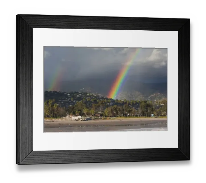 Framed Print : USA, California, Southern California, Santa Barbara, Chase Palm Beach and rainbow Framed Print : USA, California, Southern California, Santa Barbara, Chase Palm Beach and rainbow