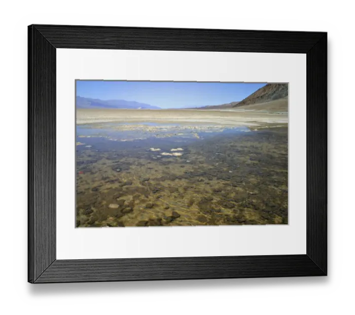 Framed Print : Standing water at Badwater in Death Valley National Park California