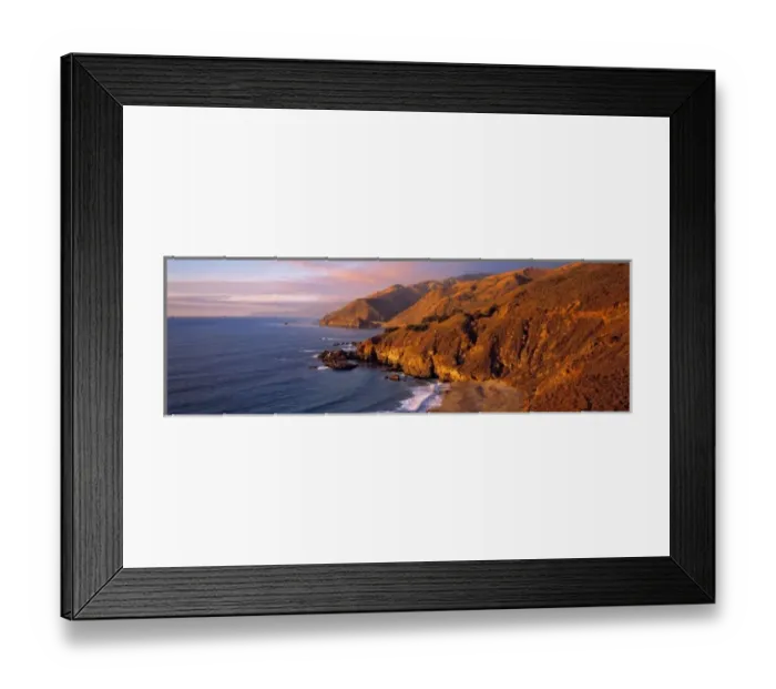 Framed Print : USA, California, Big Sur. Sunset casts a golden hue over the Coast Range near Big Sur Framed Print : USA, California, Big Sur. Sunset casts a golden hue over the Coast Range near Big Sur