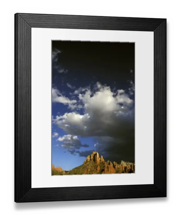 Framed Print : North America, United States, Arizona, Sedona. Red rocks with clouds