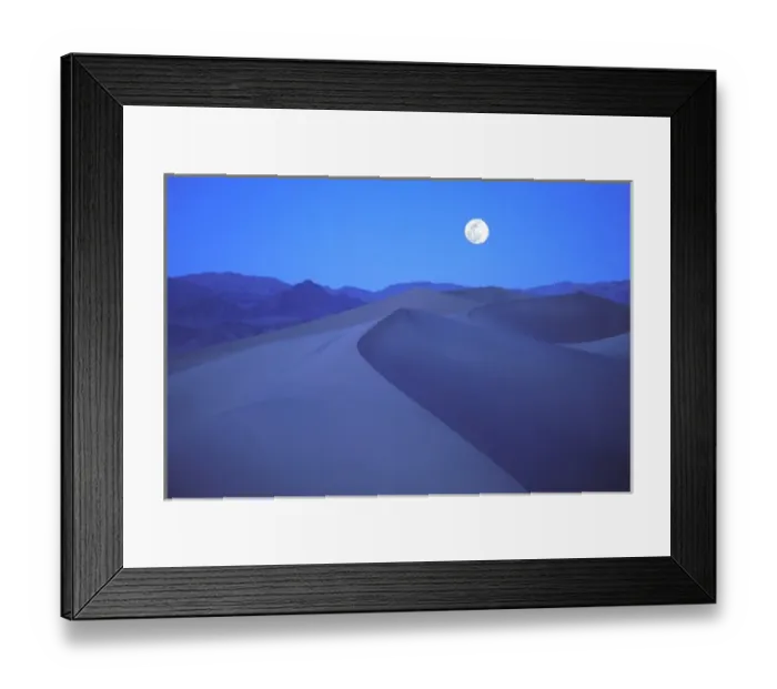 Framed Print : USA, California, Death Valley National Park, Moonrise over sand dunes Framed Print : USA, California, Death Valley National Park, Moonrise over sand dunes