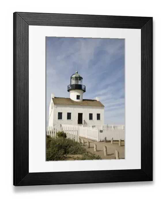 Framed Print : USA, CA, San Diego. Lighthouse at Cabrillo National Monument, Point Loma