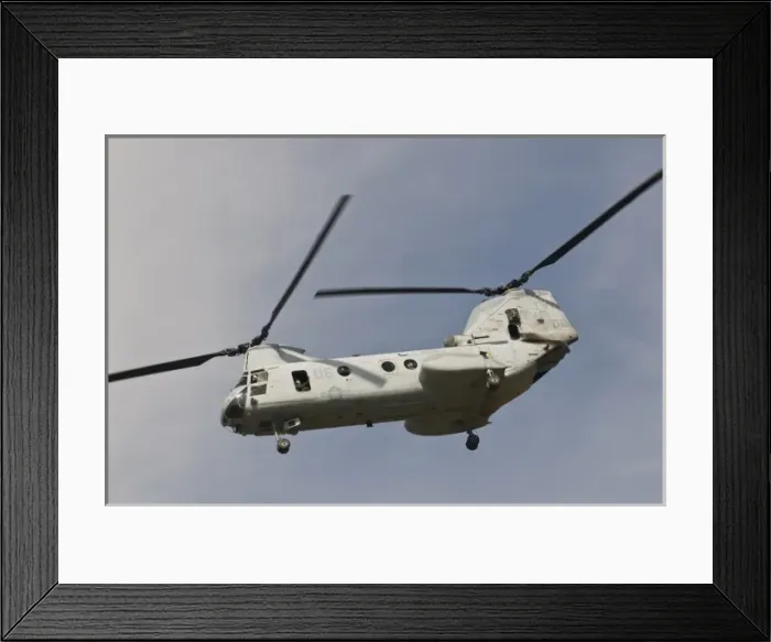 Framed Print : USA, California, CA, Los Angeles. Chinook helicopter flies in to Naval Air Weapons