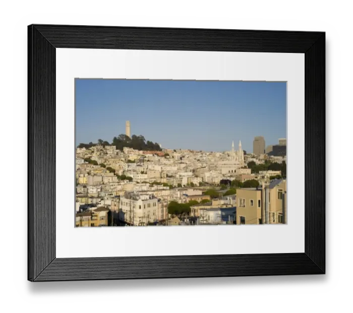 Framed Print : North Beach, Coit Tower, San Francisco, California, USA
