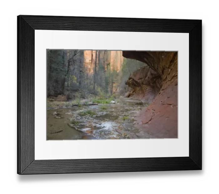 Framed Print : AZ, Arizona, Oak Creek Canyon, Coconino National Forest, West Fork of Oak Creek in Fall