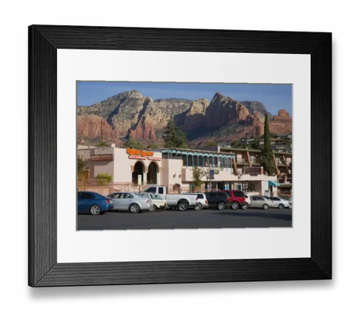 Framed Print : AZ, Arizona, Red Rock Country, Sedona, offers an electic collection of shops, galleries Framed Print : AZ, Arizona, Red Rock Country, Sedona, offers an electic collection of shops, galleries