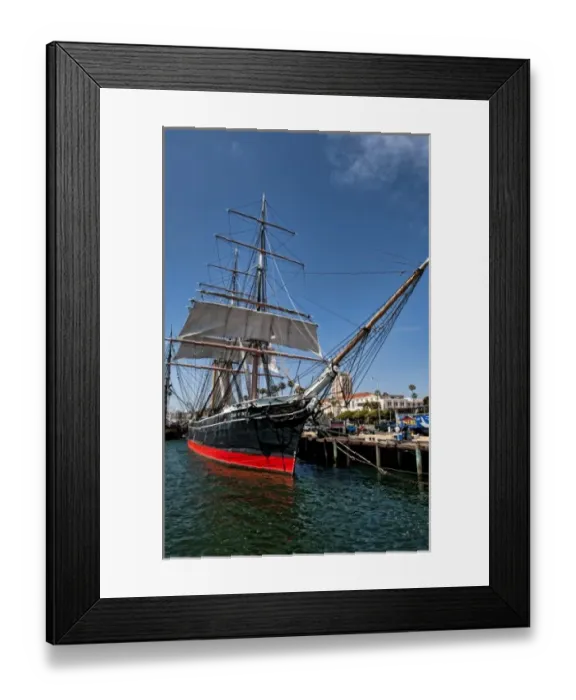 Framed Print : Star of India historic ship at dock in San Diego Bay, California