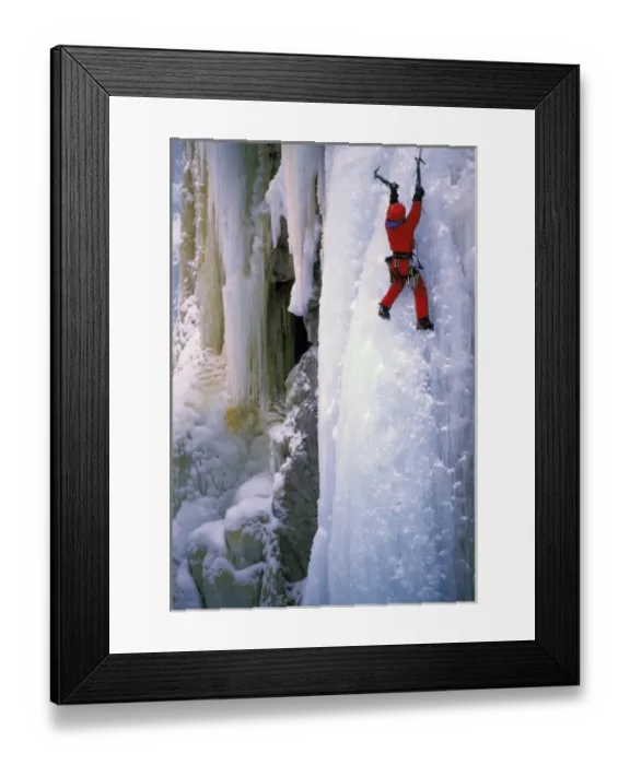 Framed Print : USA, Colorado, Ouray. Ice Climbing. (MR)