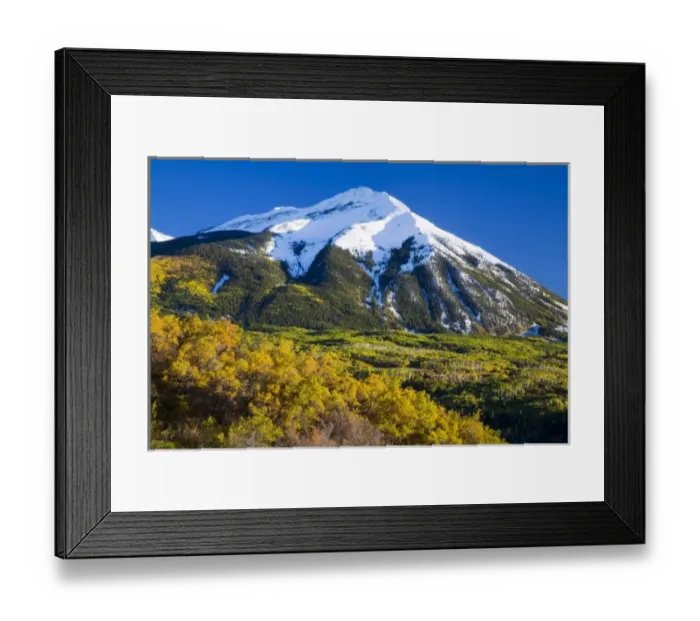 Framed Print : USA, Colorado, Evening Light on West Beckwith Mt. with Autumn Color Framed Print : USA, Colorado, Evening Light on West Beckwith Mt. with Autumn Color