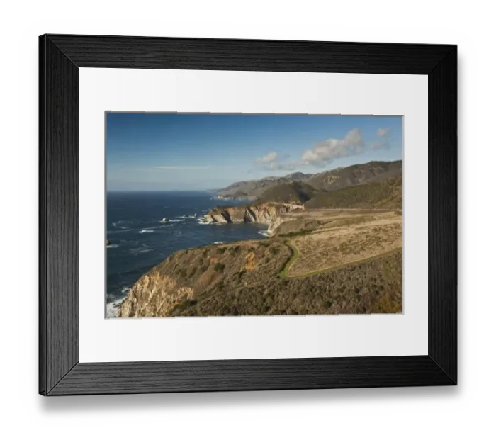 Framed Print : USA, California, Central Coast, Big Sur Area, coastal view with the Bixby Bridge Framed Print : USA, California, Central Coast, Big Sur Area, coastal view with the Bixby Bridge