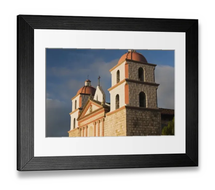 Framed Print : USA, California, Southern California, Santa Barbara, Mission Santa Barbara, dawn Framed Print : USA, California, Southern California, Santa Barbara, Mission Santa Barbara, dawn
