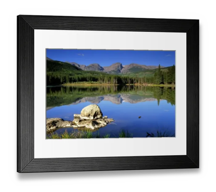 Framed Print : USA, Colorado, Rocky Mountain National Park, Sprague Lake. Reflection of Mountains in Sprague Lake Framed Print : USA, Colorado, Rocky Mountain National Park, Sprague Lake. Reflection of Mountains in Sprague Lake