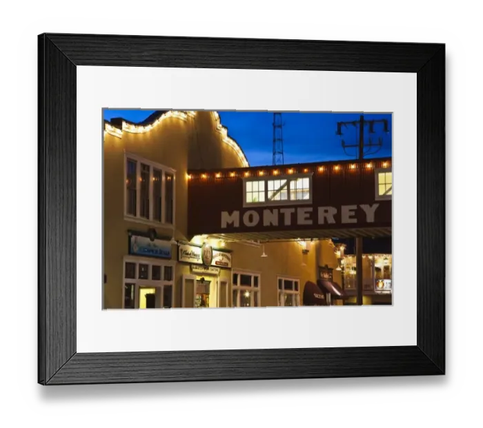 Framed Print : USA, California, Central Coast, Monterey, Cannery Row area, dawn