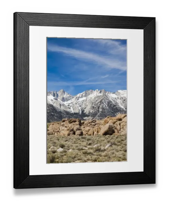Framed Print : USA, California, Eastern Sierra Nevada Area, Lone Pine, landscape of the Alabama Hills