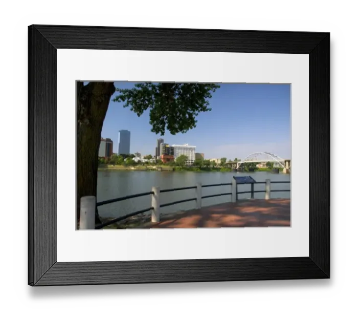 Framed Print : Riverfront Park along the Arkansas River in Little Rock, Arkansas Framed Print : Riverfront Park along the Arkansas River in Little Rock, Arkansas