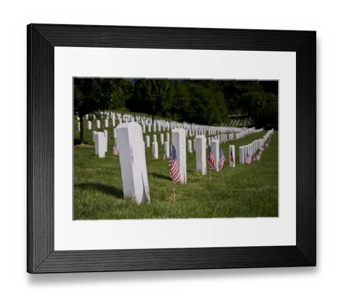 Framed Print : USA, VA, Arlington. Gravestones at Arlington National Cemetary