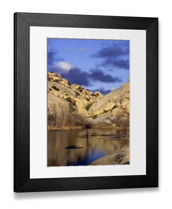 Framed Print : California: Joshua Tree National Monument, Barker Dam Lake ( Wonderland of Rocks )