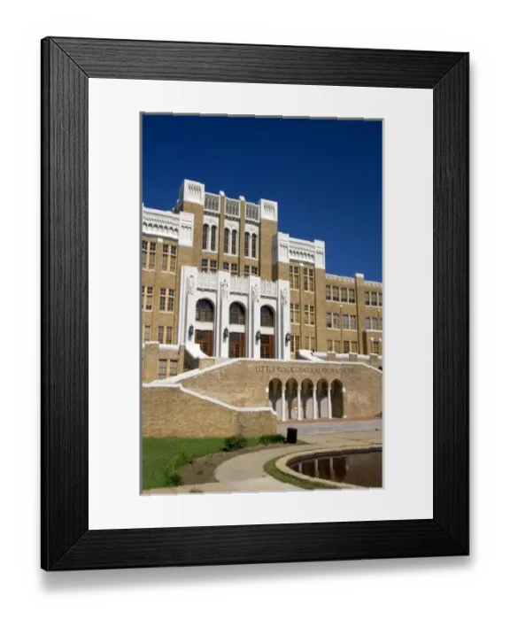 Framed Print : Little Rock Central High School the place where integration of the races began in the south Framed Print : Little Rock Central High School the place where integration of the races began in the south