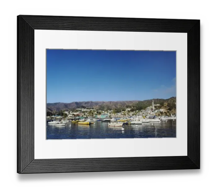 Framed Print : Boats anchored in Catalina Harbor, Catalina Island, California