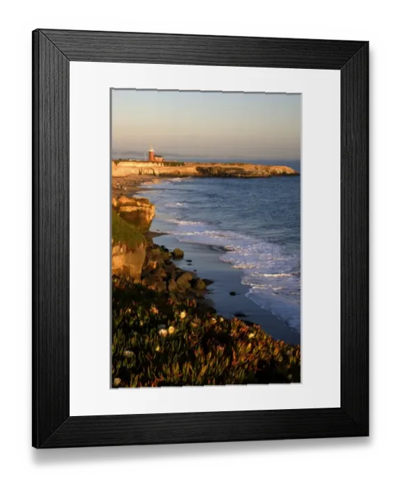 Framed Print : Red brick lighthouse at Santa Cruz, California