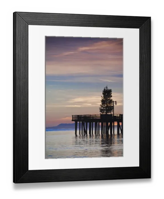 Framed Print : USA, California, Southern California, Santa Barbara, Stearns Wharf, dawn Framed Print : USA, California, Southern California, Santa Barbara, Stearns Wharf, dawn