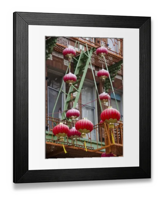 Framed Print : USA, California, San Francisco, Chinatown, Chinese street lanterns