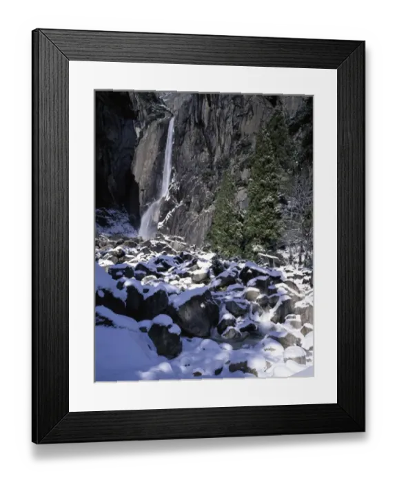 Framed Print : USA, California, Lower Yosemite Falls, Winter, Yosemite National Park Framed Print : USA, California, Lower Yosemite Falls, Winter, Yosemite National Park