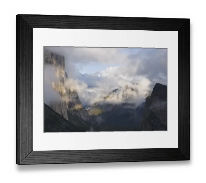 Framed Print : USA, California, Yosemite National Park. View from Inspiration Point during a clearing storm Framed Print : USA, California, Yosemite National Park. View from Inspiration Point during a clearing storm