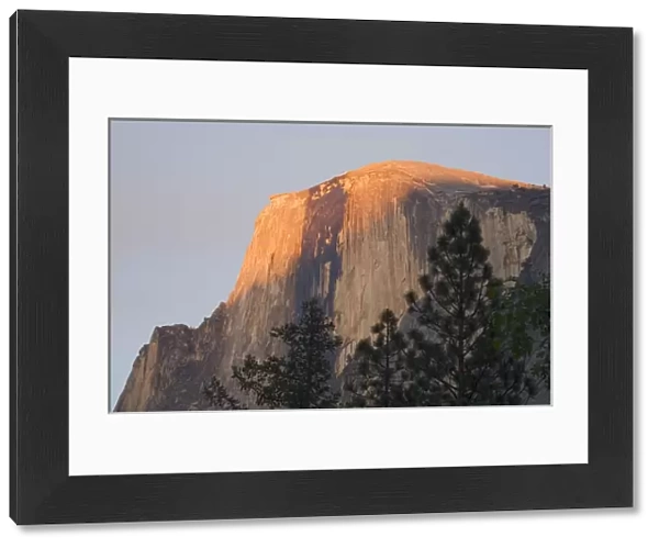 CA, Yosemite NP, Sunset light on Half Dome