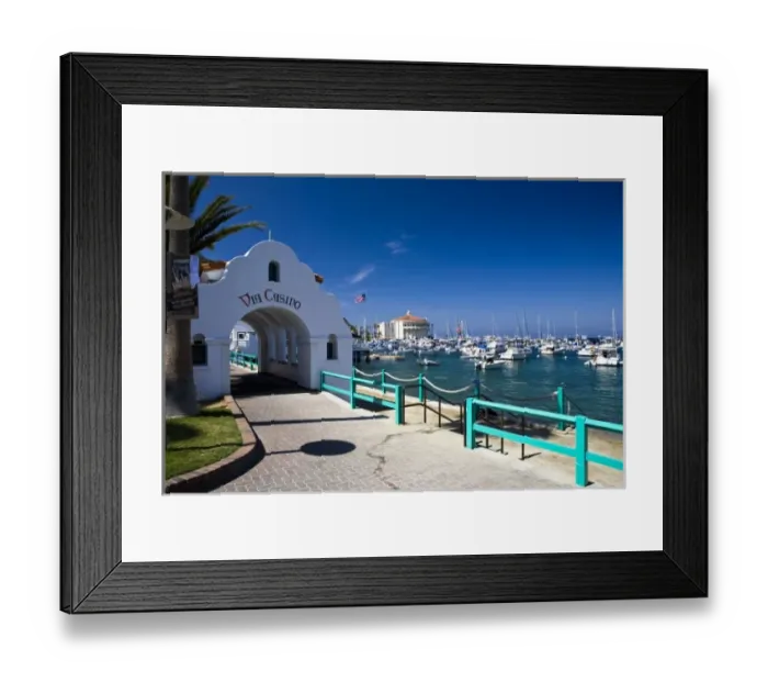 Framed Print : USA, Catalina Island. The Via Casino boardwalk is a famous path Framed Print : USA, Catalina Island. The Via Casino boardwalk is a famous path