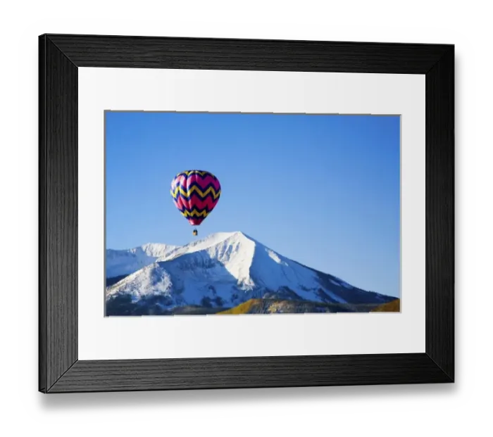 Framed Print : Noth America, USA, Colorado, Mt. Crested Butte, Hot Air Balloons In the Blue Sky