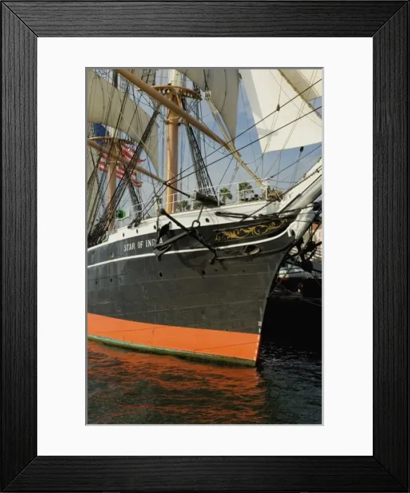Framed Print : Star of India, 1863 Merchant Sailing ship, Maritime Museum of San Diego, California Framed Print : Star of India, 1863 Merchant Sailing ship, Maritime Museum of San Diego, California
