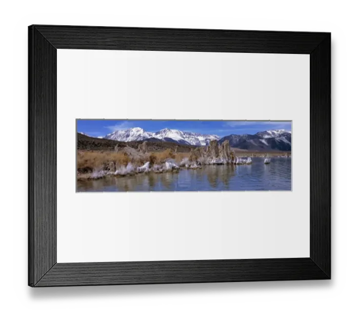 Framed Print : USA, California, Mono Lake. Tufa towers mix with sagebrush at Mono Lake in the east