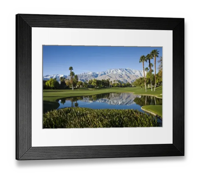 Framed Print : USA, California, Palm Springs. Desert Princess Golf Course and Mountains, winter Framed Print : USA, California, Palm Springs. Desert Princess Golf Course and Mountains, winter