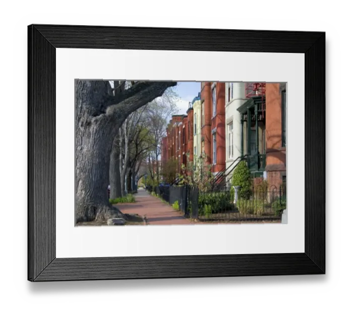 Framed Print : Brick row houses on Capitol Hill in Washington, D. C Framed Print : Brick row houses on Capitol Hill in Washington, D. C