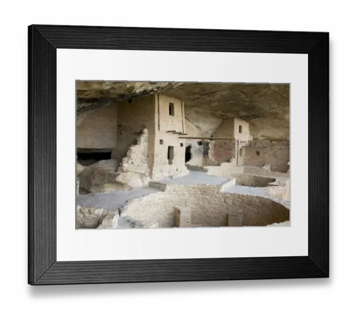 Framed Print : CO, Colorado, Mesa Verde National Park, home of Ancestral Pueblo people, cliff dwellings
