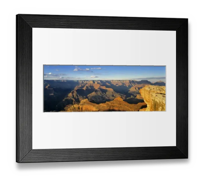 Framed Print : USA, Arizona, Grand Canyon NP. Long shadows emphasize the variety of buttes seen from Mather Point