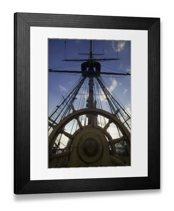 Framed Print : Looking up from the helm, 18th Century Royal Navy Frigate (replica), Maritime Museum of San Diego Framed Print : Looking up from the helm, 18th Century Royal Navy Frigate (replica), Maritime Museum of San Diego
