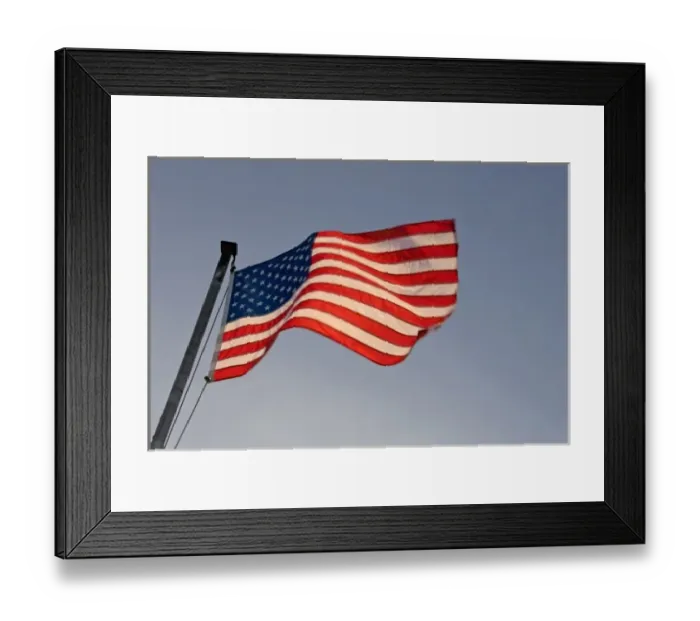 Framed Print : American flag waving in the sunlight Framed Print : American flag waving in the sunlight