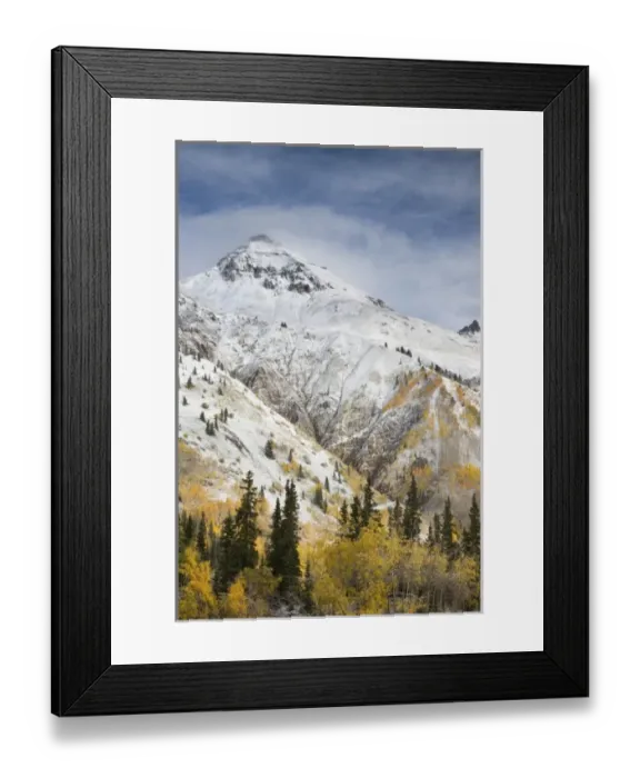 Framed Print : USA, Colorado, Uncompahgre National Forest, Red Mountain Pass. Snowy mountain Framed Print : USA, Colorado, Uncompahgre National Forest, Red Mountain Pass. Snowy mountain