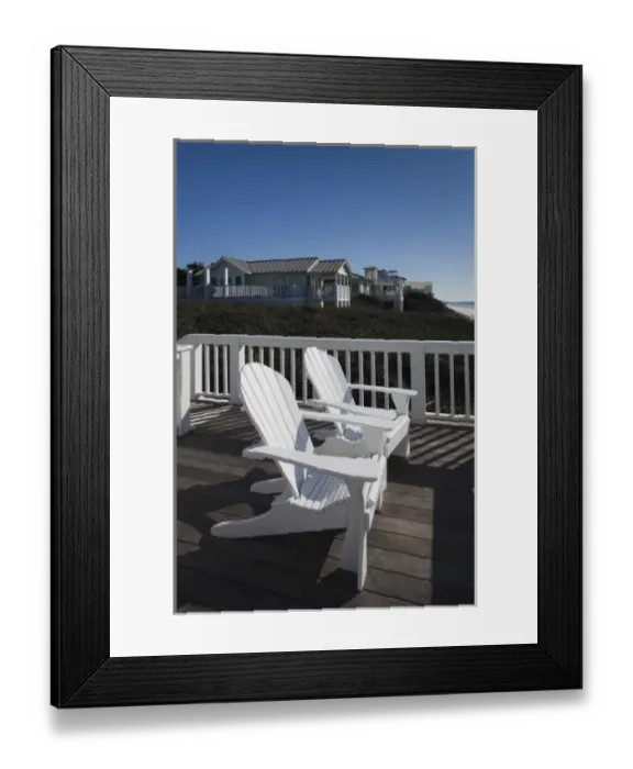Framed Print : USA, Florida, Florida Panhandle, Seaside, beach pavillion, chairs Framed Print : USA, Florida, Florida Panhandle, Seaside, beach pavillion, chairs