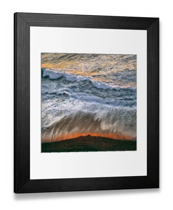 Framed Print : USA, California, Big Sur. Breaking surf catches the late fiery light of sunset Framed Print : USA, California, Big Sur. Breaking surf catches the late fiery light of sunset