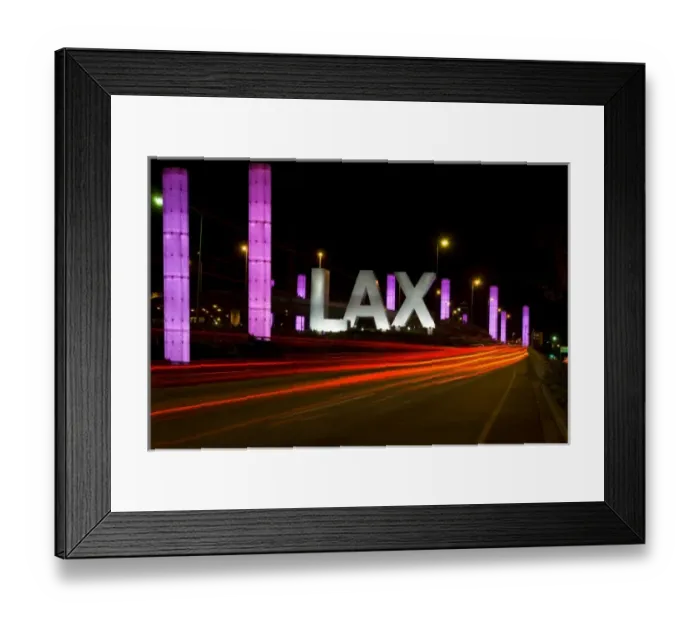 Framed Print : USA, California, Los Angeles. Blurred traffic lights at entrance to airport Framed Print : USA, California, Los Angeles. Blurred traffic lights at entrance to airport