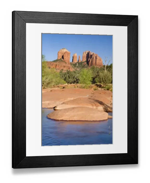 Framed Print : USA, AZ, Cathedral Rocks at Red Rock Crossing in Sedona (MR)