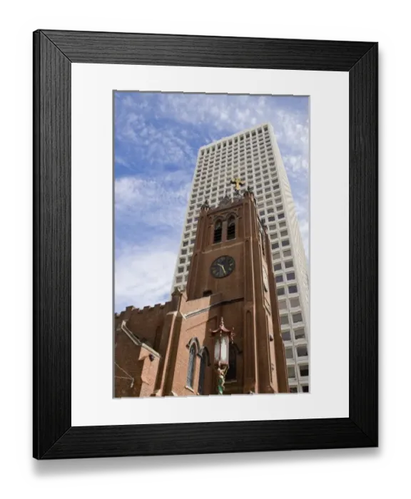 Framed Print : USA, California, San Francisco. Old St. Marys Cathedral and modern skyscraper Framed Print : USA, California, San Francisco. Old St. Marys Cathedral and modern skyscraper