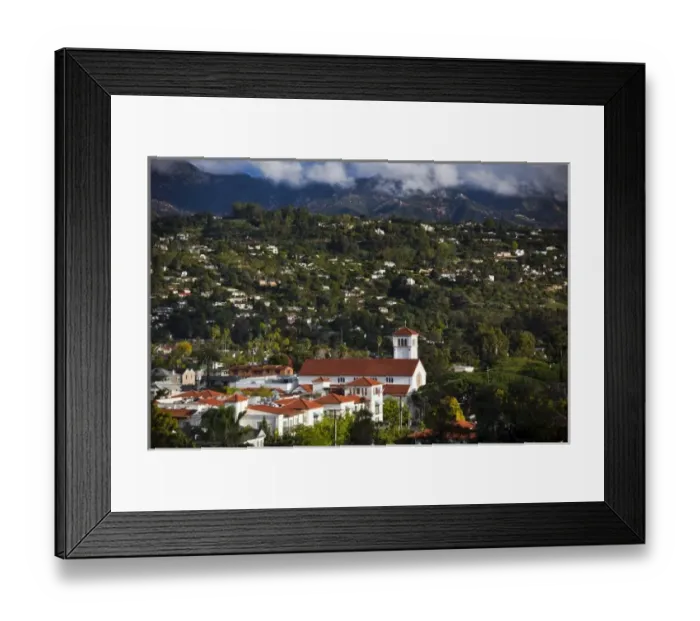 Framed Print : USA, California, Southern California, Santa Barbara, elevated city view from