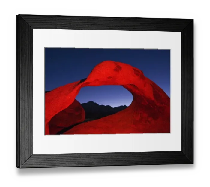 Framed Print : USA, California, Alabama Hills, Night photo of rock arch with colored flash Framed Print : USA, California, Alabama Hills, Night photo of rock arch with colored flash
