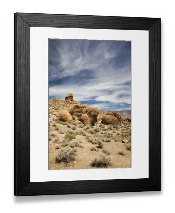 Framed Print : USA, California, Eastern Sierra Nevada Area, Lone Pine, landscape of the Alabama Hills Framed Print : USA, California, Eastern Sierra Nevada Area, Lone Pine, landscape of the Alabama Hills