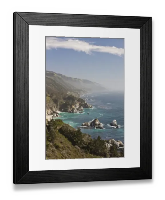 Framed Print : A sunny view of the dramatic California Big Sur coastline Framed Print : A sunny view of the dramatic California Big Sur coastline