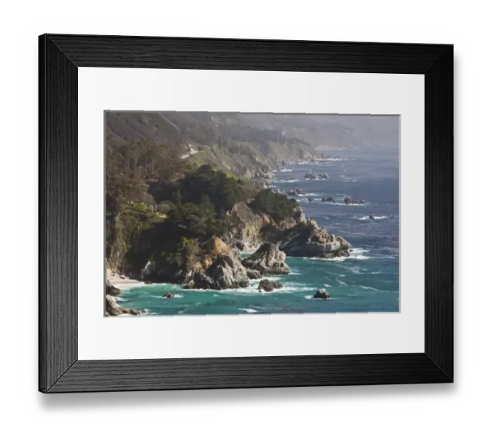 Framed Print : A sunny view of the dramatic California Big Sur coastline Framed Print : A sunny view of the dramatic California Big Sur coastline